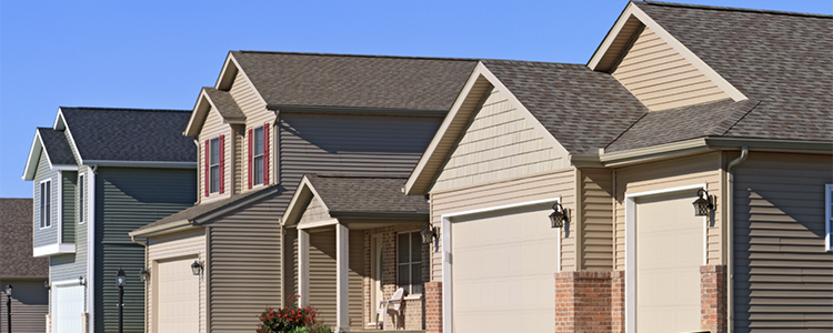 Row of modern single family homes